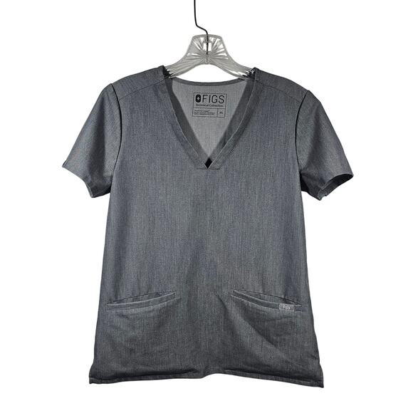 FIGS Casma Three-Pocket Scrub Top Graphite Gray Women's XS - Picture 1 of 11